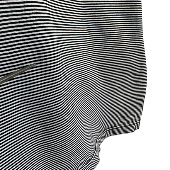 Burberry Golf Mens Striped Short Sleeve Polo Shirt Size Large Black White Cotton - Picture 6 of 10